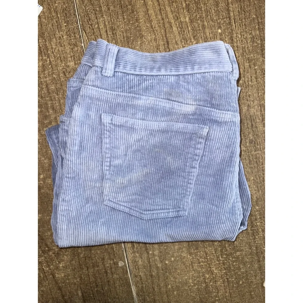 Women's Lauren Ralph Lauren Light Blue Velour Corduroy Pants SZ 14‎ ALTERED